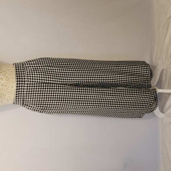 Torrid Black White Gingham Print Wide Leg Elastic Back Pockets Cropped  Pants 4 - Picture 1 of 16